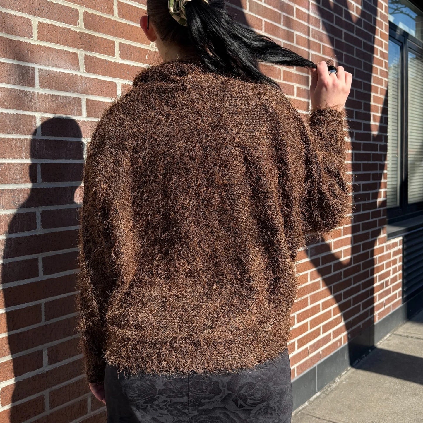 Fuzzy Brown Turtle Neck Sweater