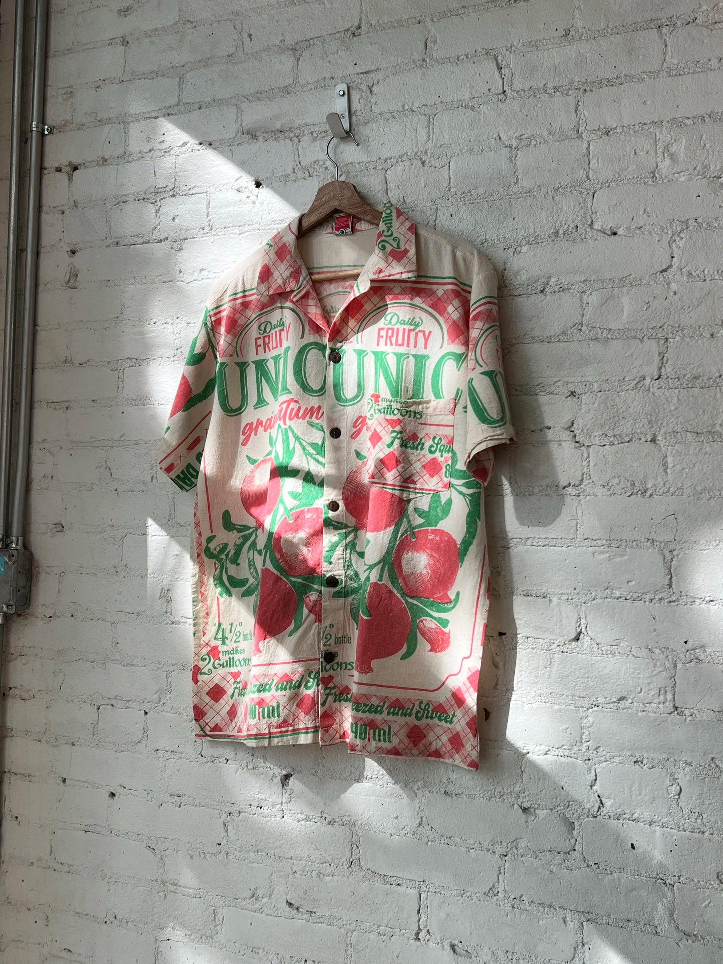 Pomegranate Button Down Unisex Shirt - Size L