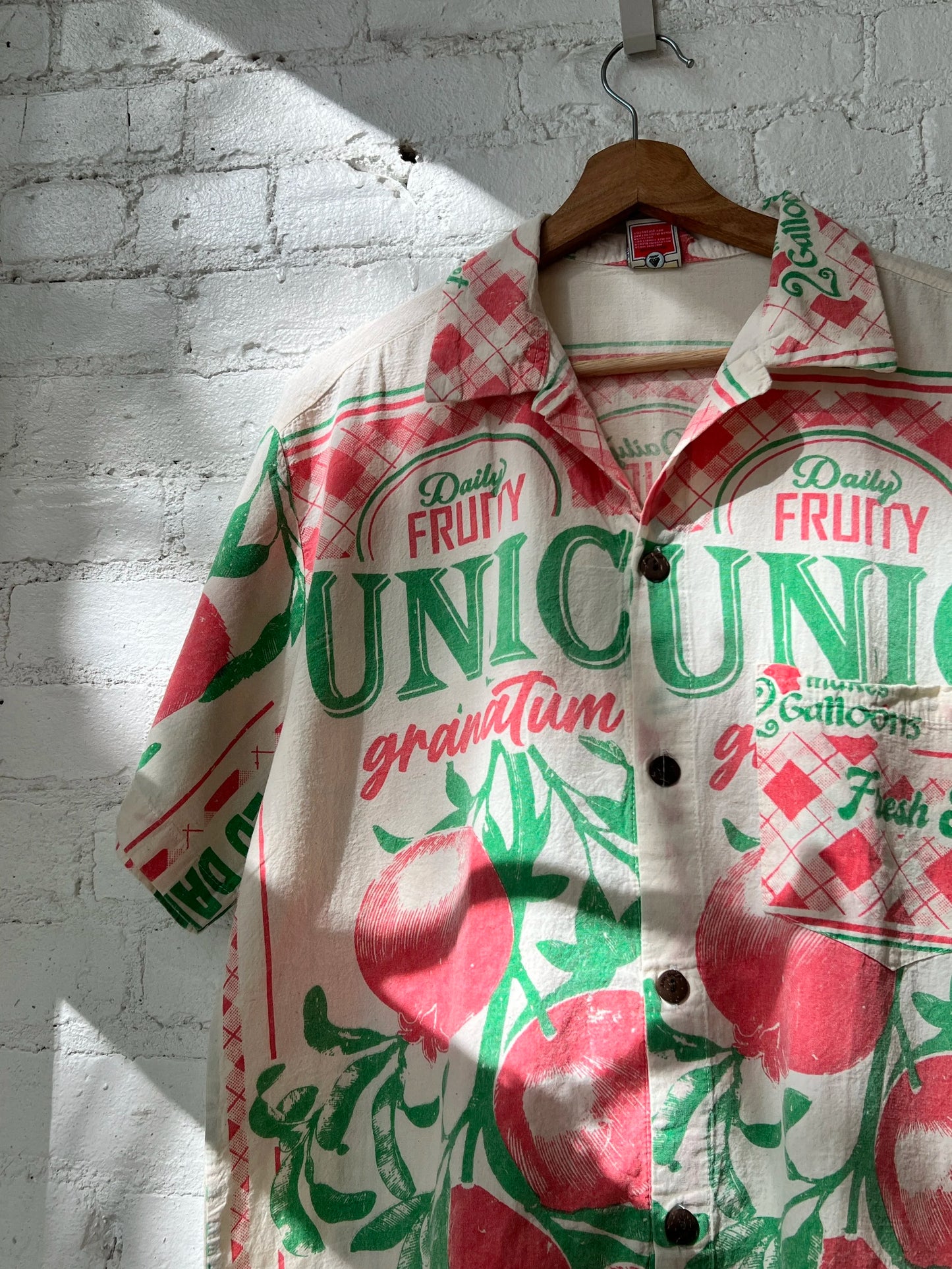 Pomegranate Button Down Unisex Shirt - Size L