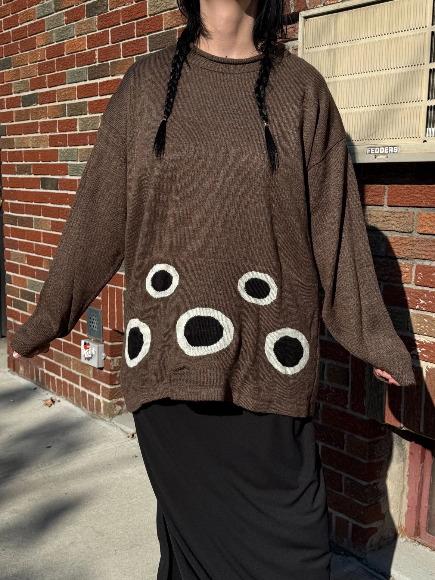 Brown Mock Neck Sweater