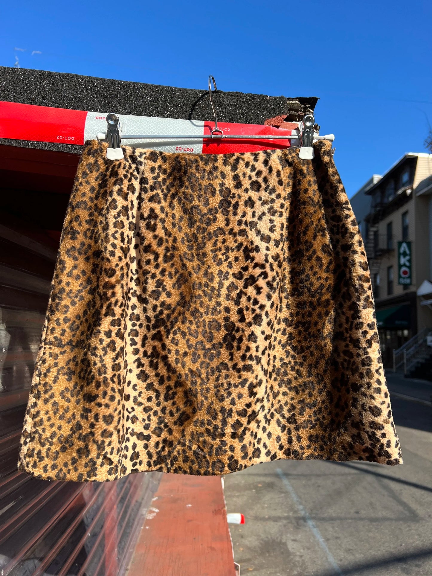 Faux Fur Cheetah Print Skirt