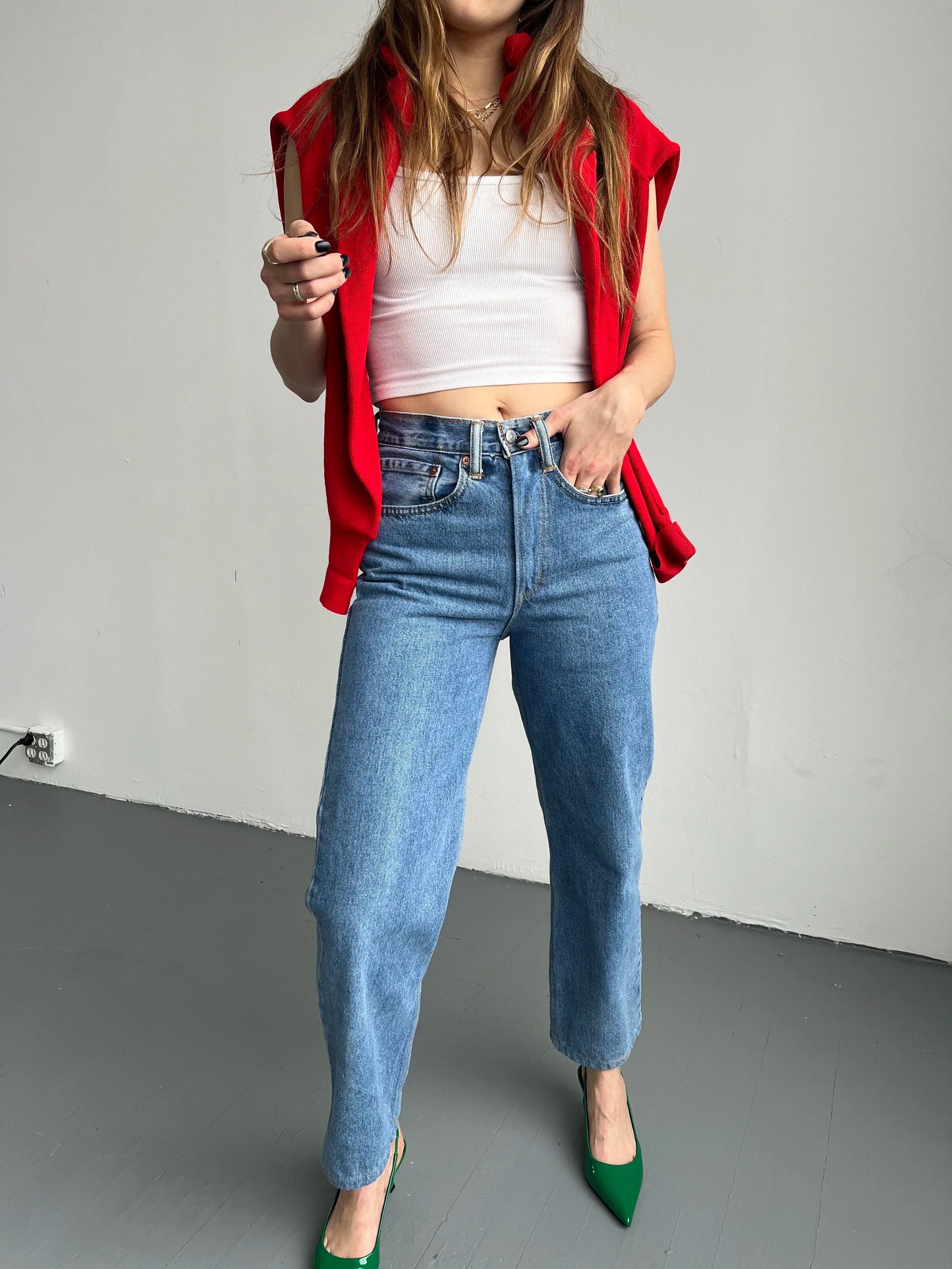 Reworked Wide Leg Levis Jeans - W: 25”