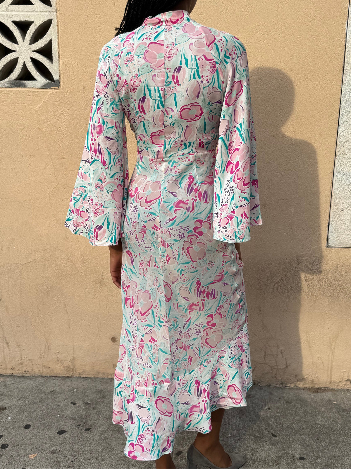 Italian Silk Pussybow Dress