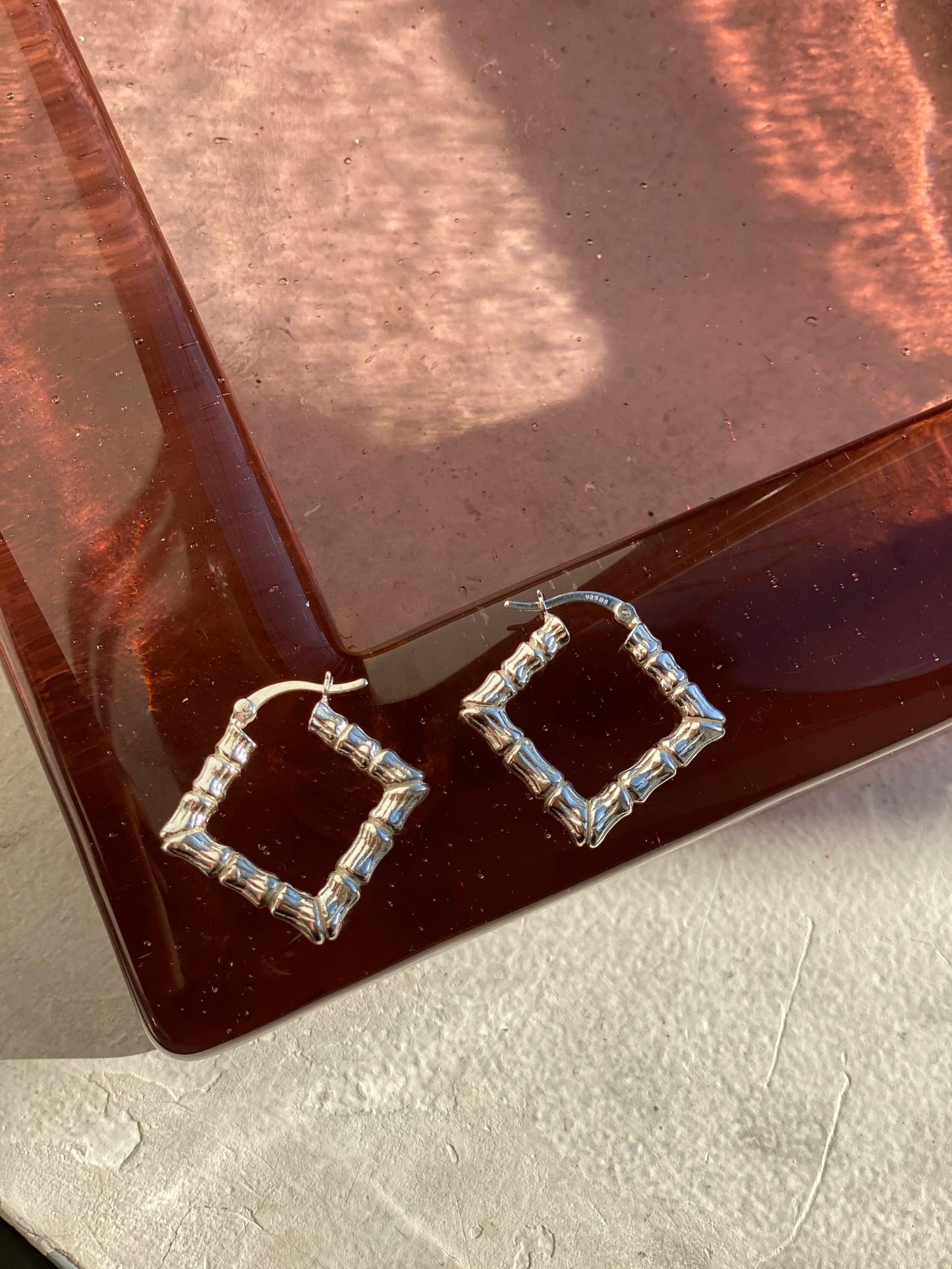 Sterling Silver Square Earrings