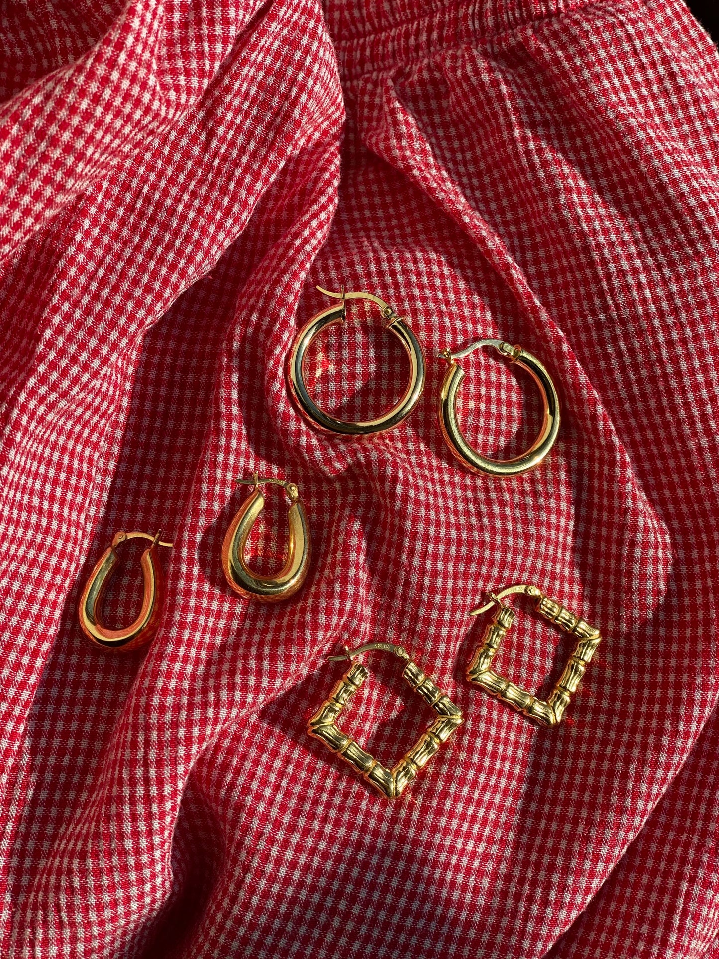 Gold-Plated Sterling Silver Hoops
