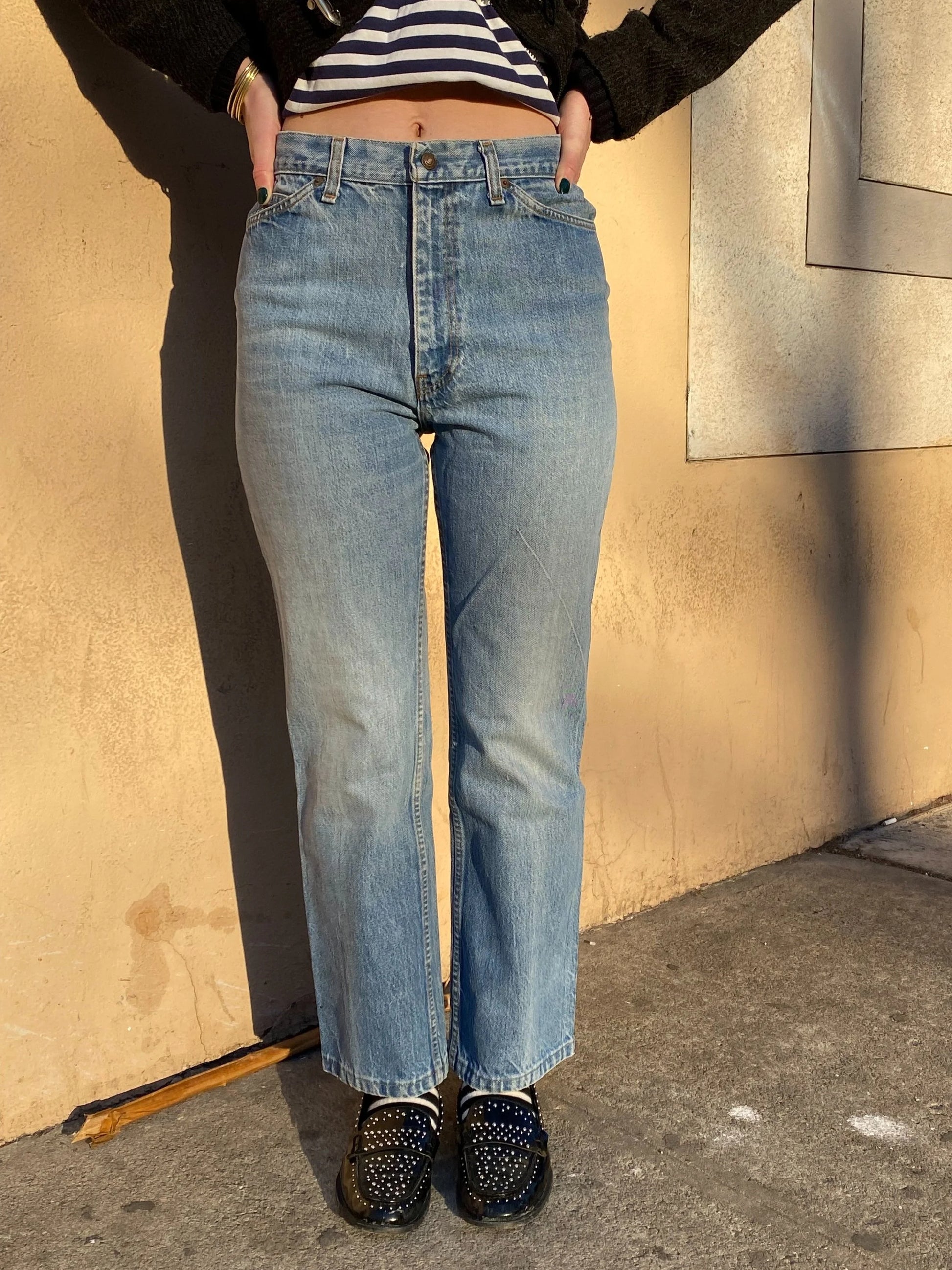 levis orange tab dress 70s Levis orange tab western denim shirt small
