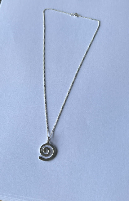925 Sterling Silver Spiral Necklace