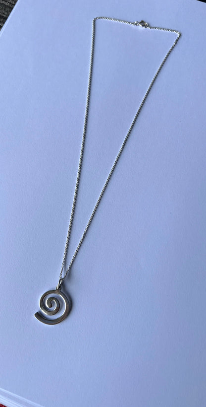 925 Sterling Silver Spiral Necklace