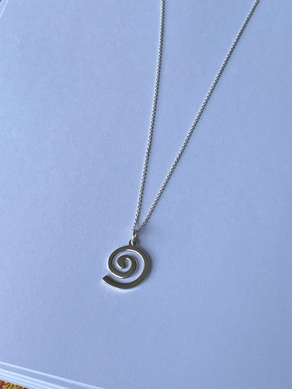 925 Sterling Silver Spiral Necklace