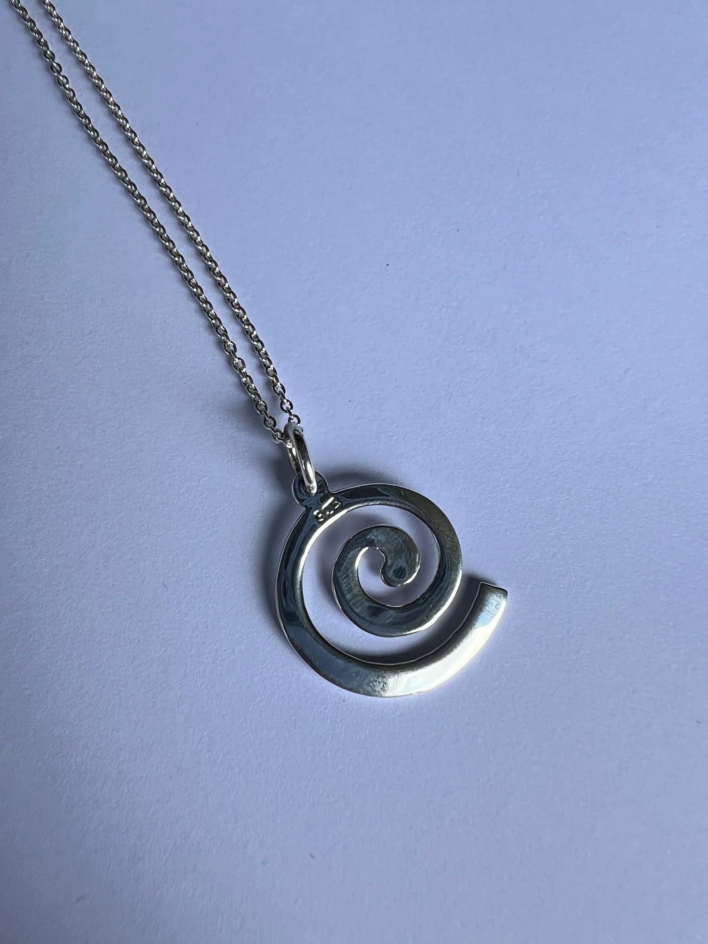 925 Sterling Silver Spiral Necklace