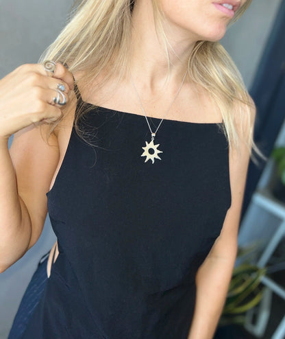 925 Sterling Silver Burst Necklace
