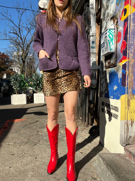 Faux Fur Cheetah Print Skirt