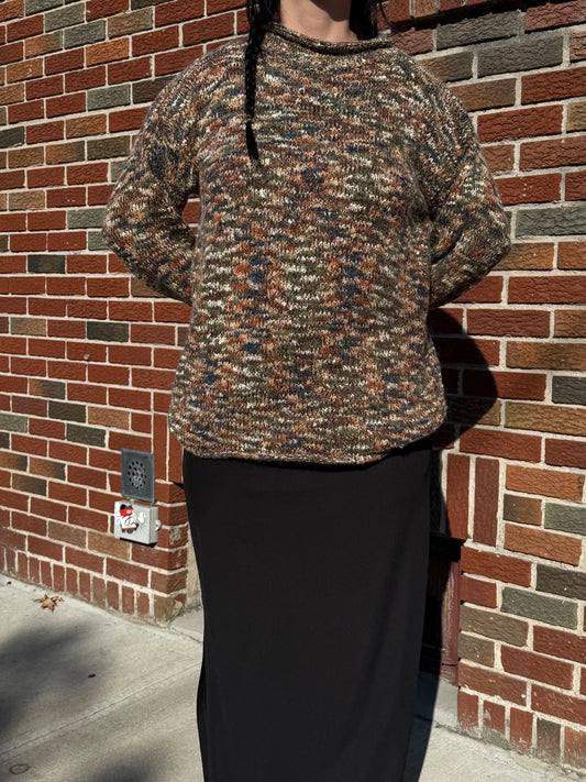 Multicolored Mock Neck Sweater