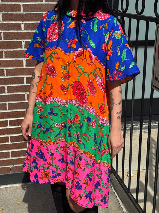 1970s Floral Tent Dress