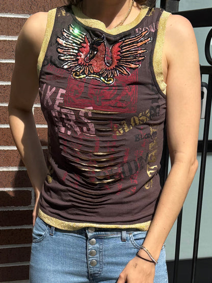 Y2k Sequin Layer Top