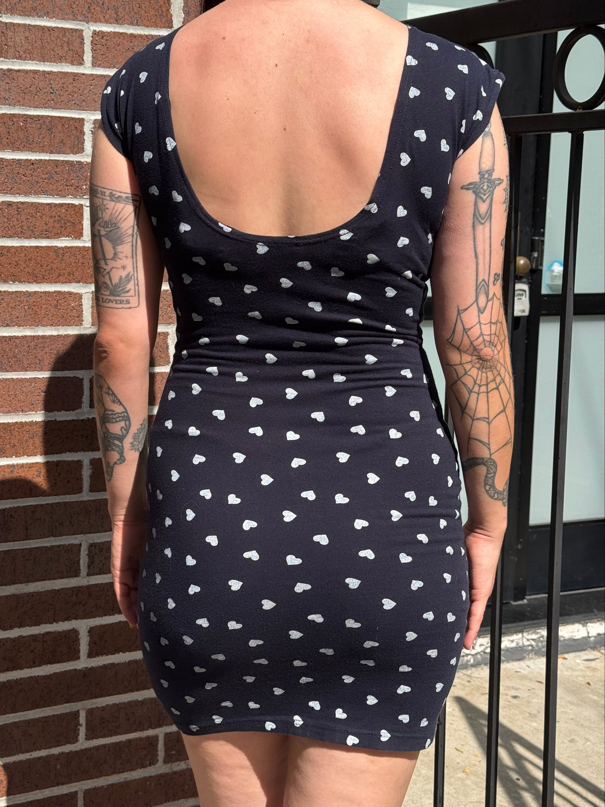 Heart Print Bodycon Dress