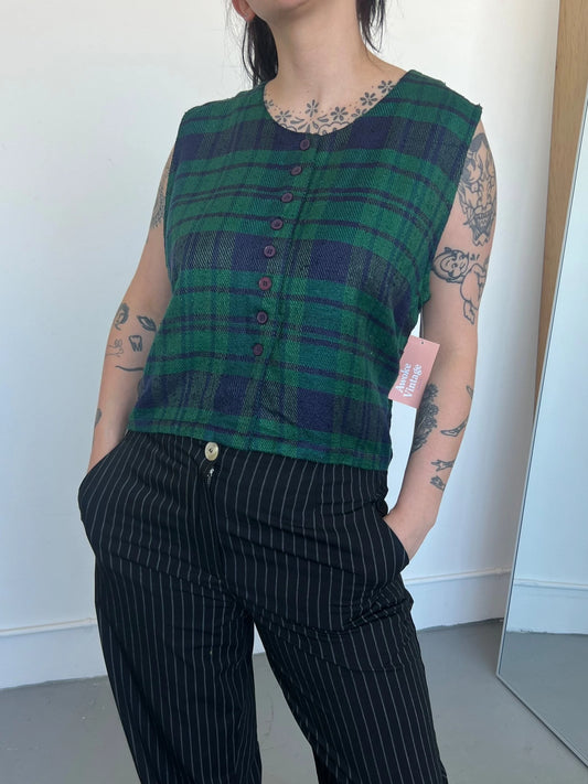 Silk Tartan Plaid Vest