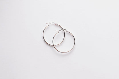 Sterling Silver Hoops – Silver