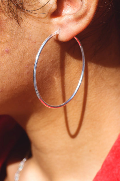 Sterling Silver Hoops – Silver