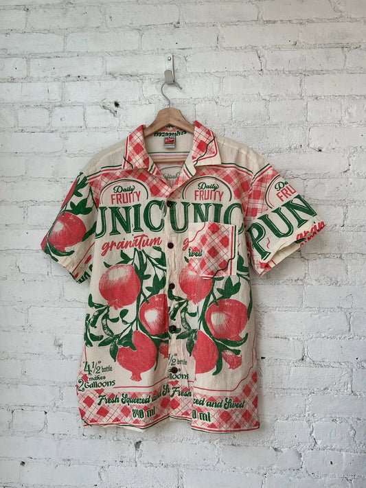 Pomegranate Button Down Unisex Shirt - Size L