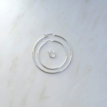 Sterling Silver Hoops – Silver