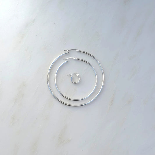 Sterling Silver Hoops – Silver