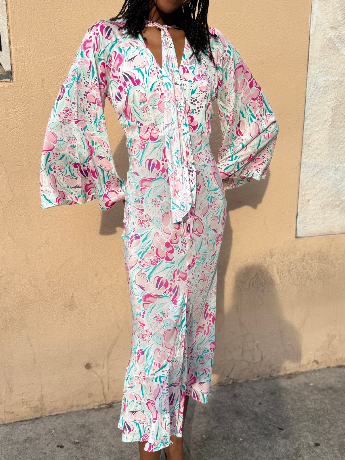 Italian Silk Pussybow Dress