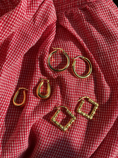 Gold-Plated Sterling Silver Hoops